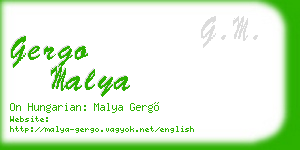 gergo malya business card